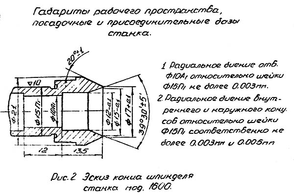 Передній кінець шпинделя токарного настільного верстата 1600